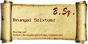 Brunyai Szixtusz névjegykártya